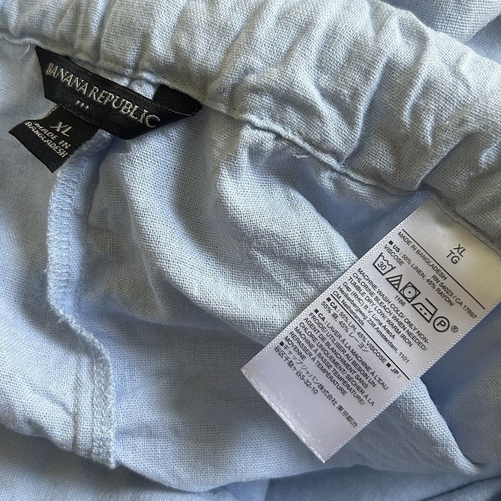 Banana Republic Linen Blend Shorts Women's XL Relaxed Pull On Light Blue - Picture 4 of 4